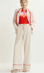 Essentiel Antwerp Off White Wide Leg Trousers