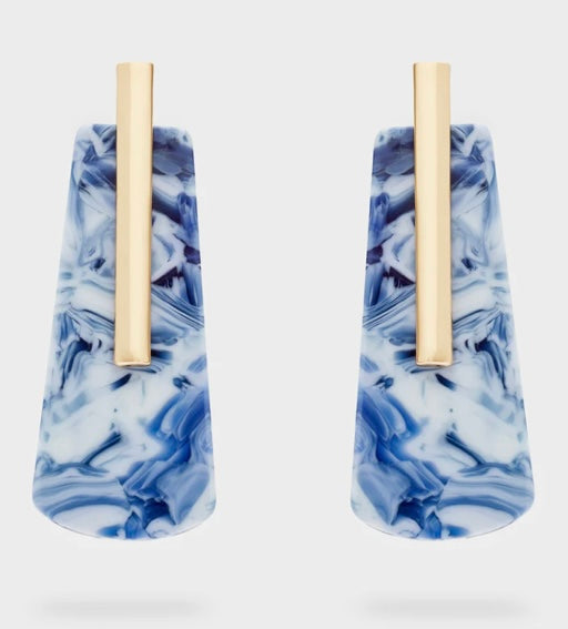 Nali Blue marbled Resin Earrings