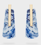 Nali Blue marbled Resin Earrings