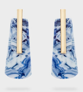 Nali Blue marbled Resin Earrings