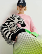 Essentiel Antwerp Pink Zebra Cotton Jumper