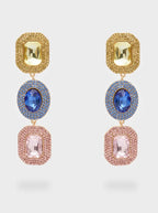 Nali Triple Crystal Long Earring