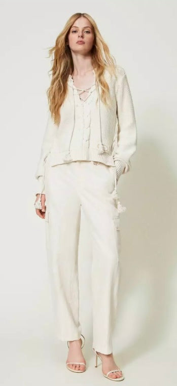 TWINSET Ivory / Cream Combat Trousers