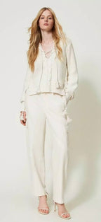TWINSET Ivory / Cream Combat Trousers