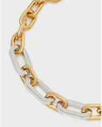 Nali Stainless Steel Chain Link Gold & Silver Necklace