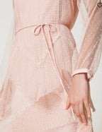 Twinset Milano Cupcake Pink Long pleated Tulle Dress