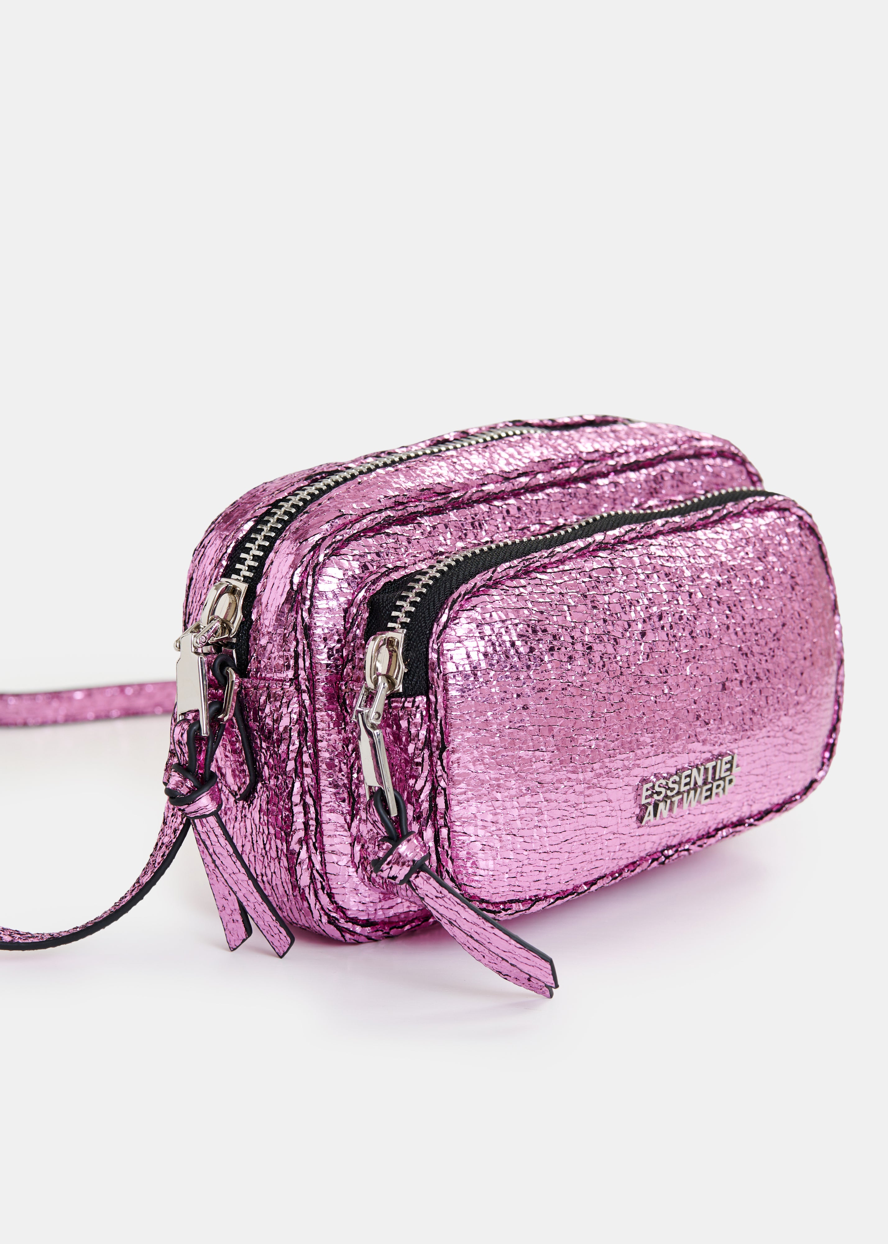 Essentiel Antwerp Pink Metallic Crossbody Shoulder Bag