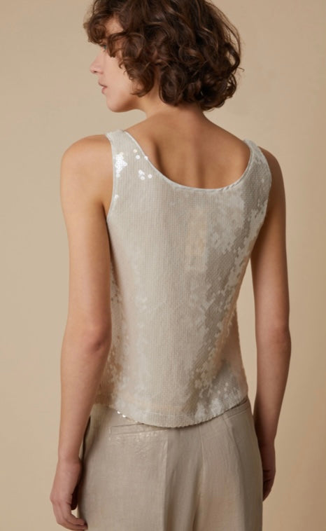PennyBlack Champagne Sequin Top