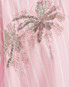 Essentiel Antwerp Pink & White Stripe Cotton Shirt with sequin / embroidered motif