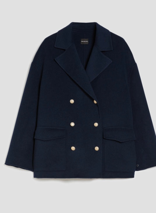 PennyBlack Navy Double Faced Wool Pea Coat