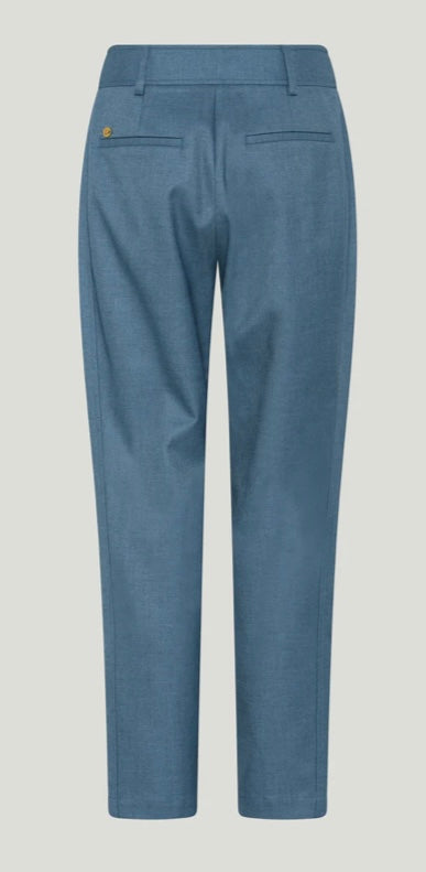 PBO Blue  Wool mix Straight leg Trousers