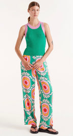 Compañia Fantastica Green with Lilac Tank Top