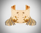 Nali Hammered Gold Bracelet with chain Tassles