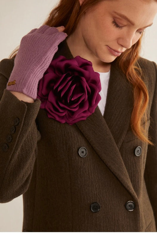 Nali Black Satin Rose Corsage Brooch / Hair Clip