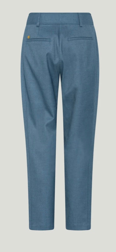 PBO Blue  Wool mix Straight leg Trousers