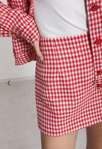 Ottodame Red Vichy Mini Skirt