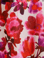 Essentiel Antwerp Pink & Purple Floral Print Mini Dress with High Collar