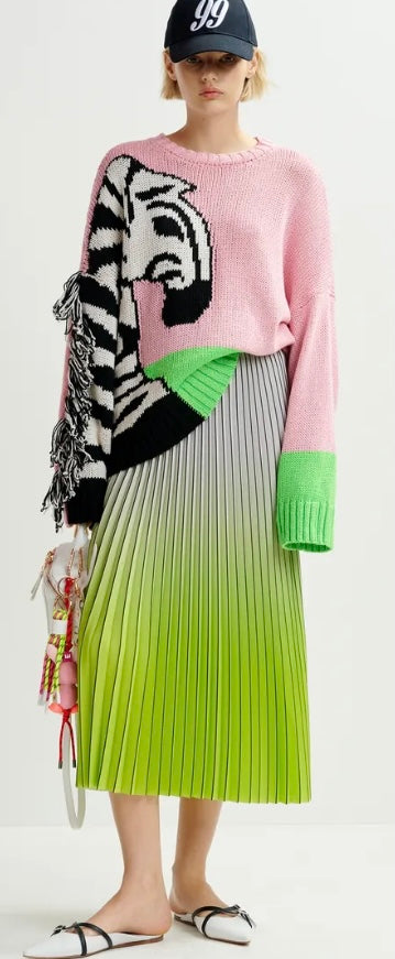 Essentiel Antwerp Pink Zebra Cotton Jumper