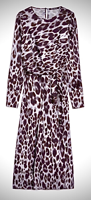 PENNYBLACK Black & Grey Leopard Print Dress