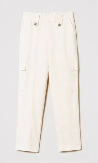 TWINSET Ivory / Cream Combat Trousers