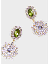 Load image into Gallery viewer, Nali Lilac &amp; Green Party Dangling Earrings
