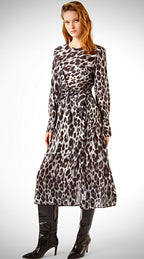 PENNYBLACK Black & Grey Leopard Print Dress