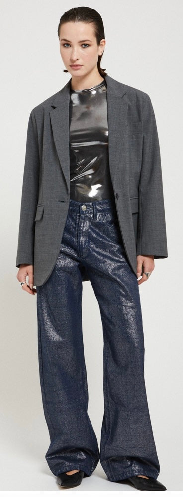 Ottod’Ame Silver Metallic Top