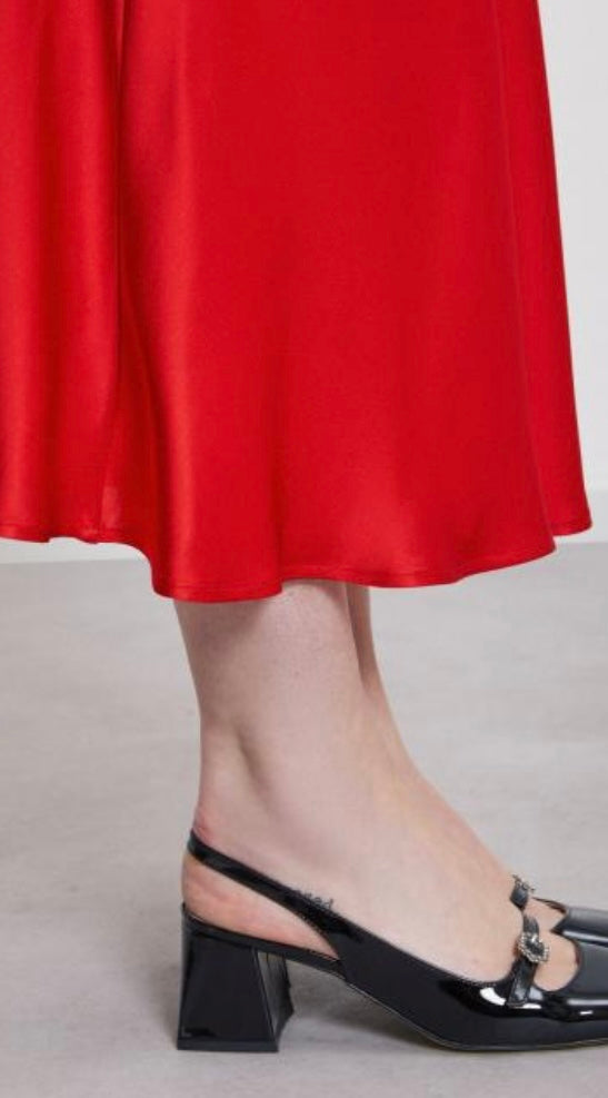 Ottodame Red Satin Slip Skirt
