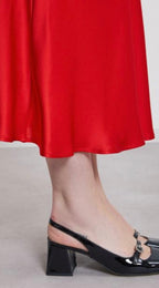 Ottodame Red Satin Slip Skirt