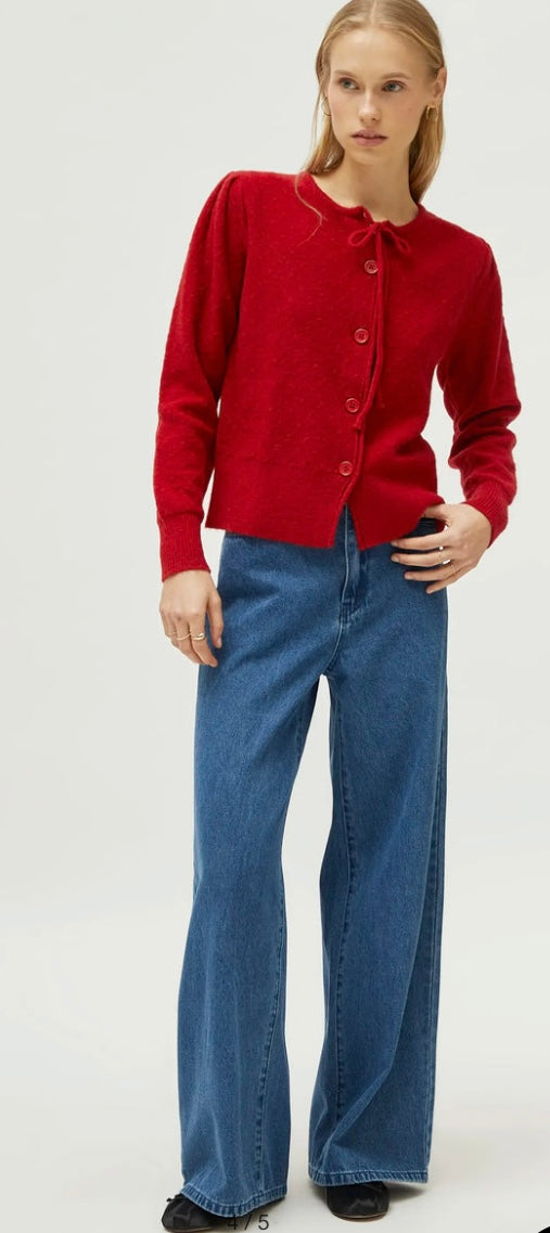 Compania Fantastica Claret-Red Fine Knit Cardigan