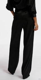 Essentiel Antwerp Black Tapered Leg Satin Pants