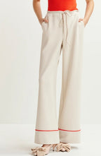 Essentiel Antwerp Off White Wide Leg Trousers