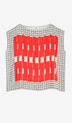 Ottodame Red Geometric Print Viscose Top