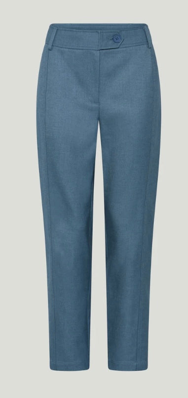 PBO Blue  Wool mix Straight leg Trousers