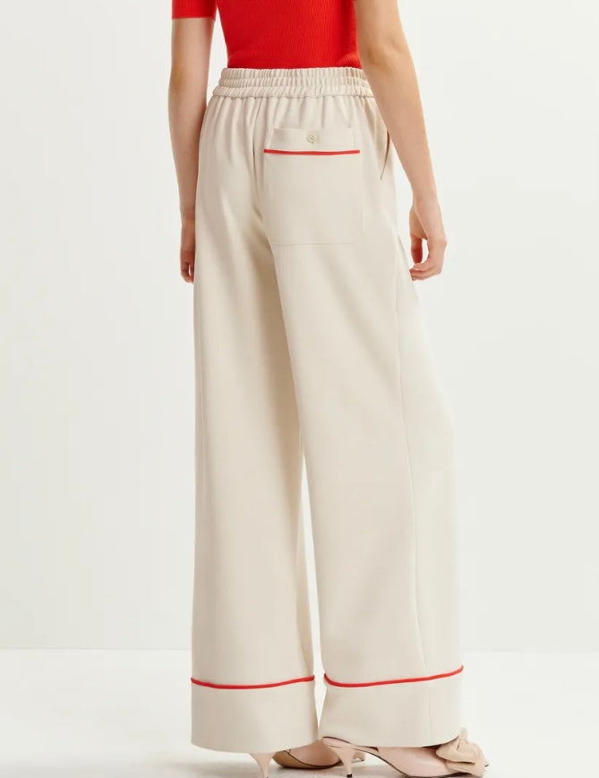 Essentiel Antwerp Off White Wide Leg Trousers