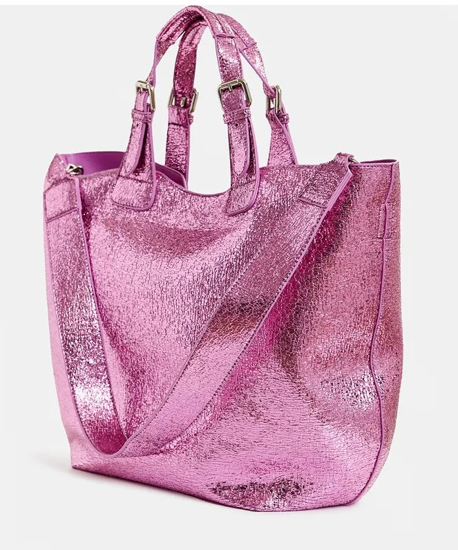 Essentiel Antwerp Pink Metallic Shopper Bag