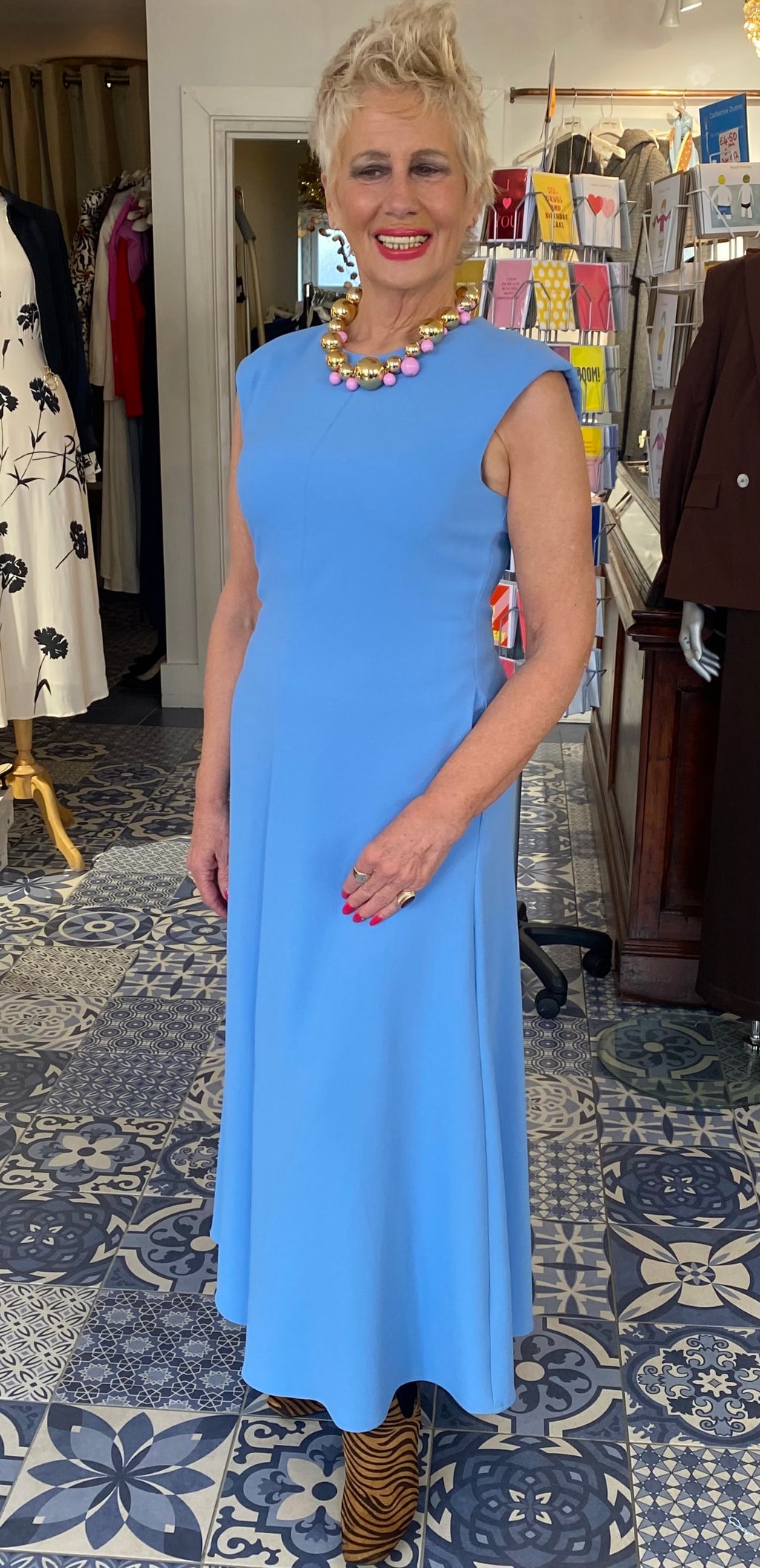 Essentiel Antwerp Blue Maxi-Length Dress SYBIL Boutique Essentiel Antwerp Blue Maxi-Length Dress SYBIL Boutique
