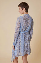 PennyBlack Blue Snake Print Georgette Short Dress