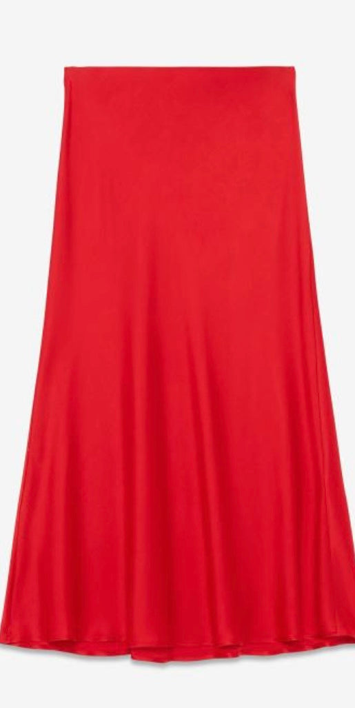 Ottodame Red Satin Slip Skirt