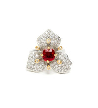 Load image into Gallery viewer, Nali Silver Ring with Crystal &amp; Ruby Stone
