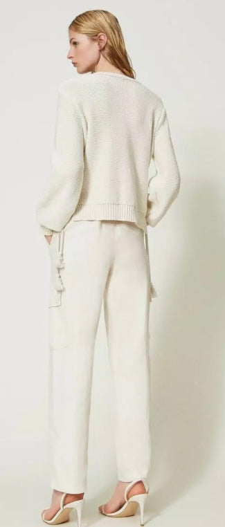 TWINSET Ivory / Cream Combat Trousers