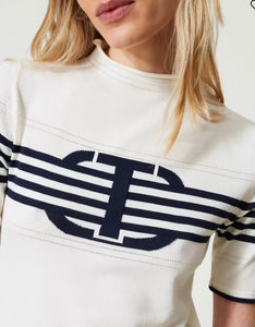 Twinset Two Tone Turtle Neck Sweater