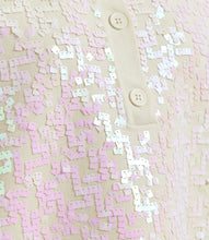 Load image into Gallery viewer, Essentiel Antwerp Off-White Iridescent Sequin Polo Knit Top
