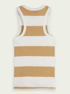 Scotch & Soda Organic cotton racer Shell Beige tank top | Women
