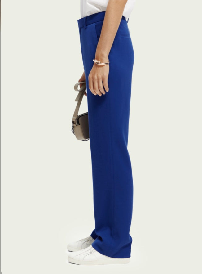 Scotch & Soda straight-leg tailored blue trousers