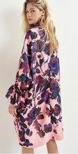 Load image into Gallery viewer, Essentiel Antwerp Light Pink , Navy &amp; Purple Floral Print Mini Dress with High Collar
