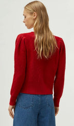 Compania Fantastica Claret-Red Fine Knit Cardigan
