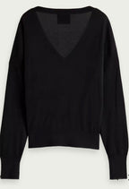 Scotch & Soda Black Fine Knit Sweater with Sequins