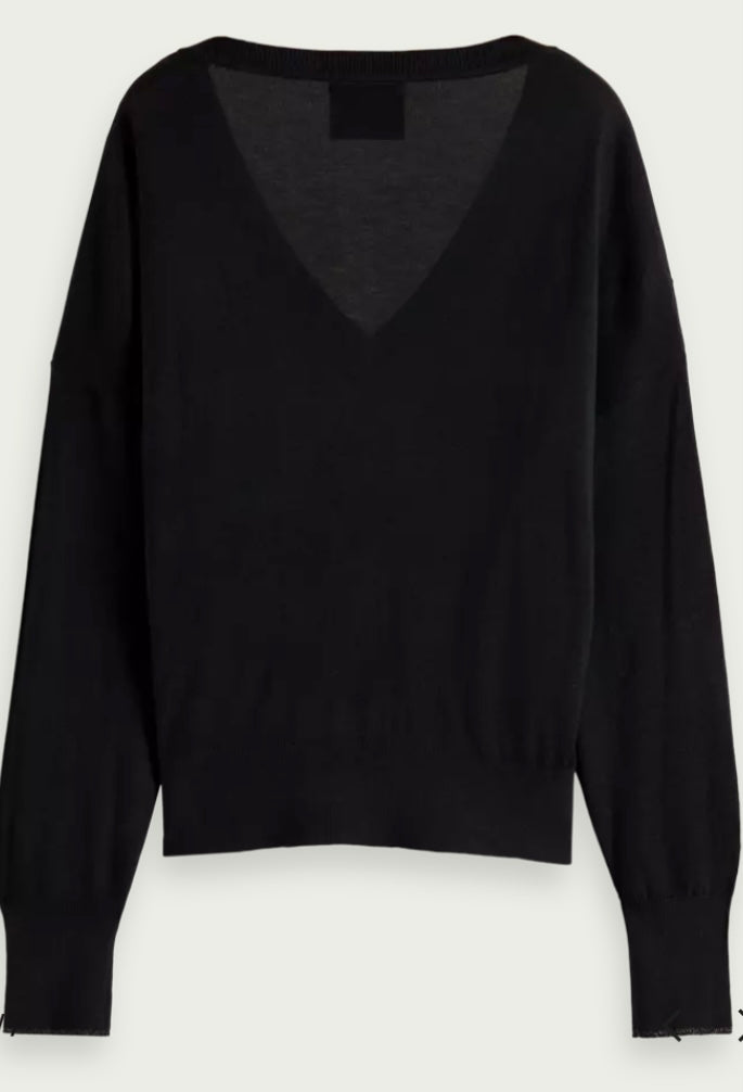 Scotch & Soda Black Fine Knit Sweater with Sequins