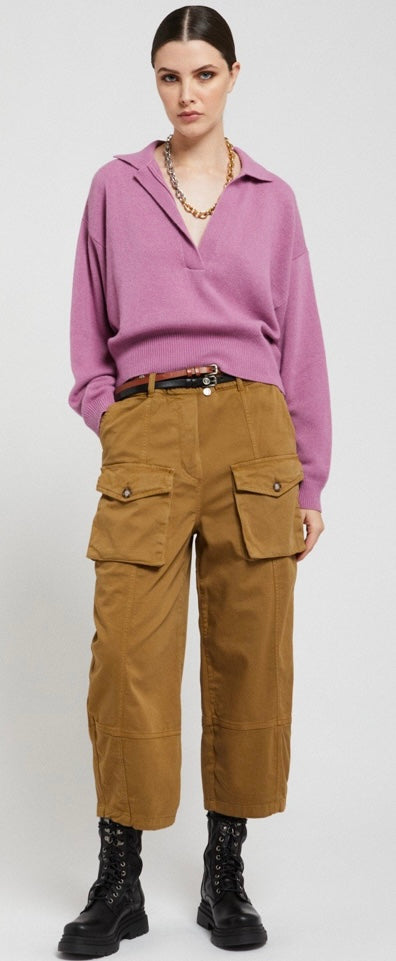 Otto’dame Rose Pink Cashmere Blend Jumper with Collar